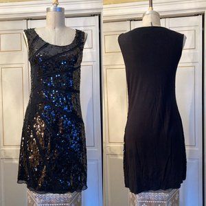 Womens Kontagious Black sequined shift dress in size M